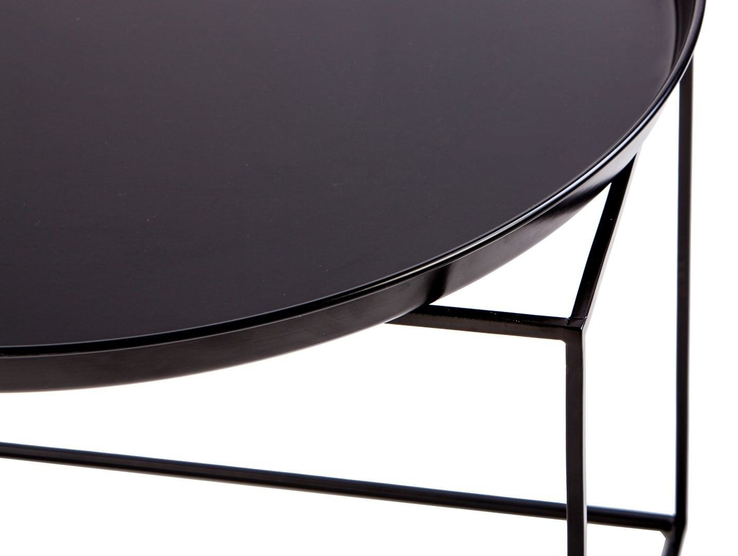 Stolik kawowy Ramme okrągły metalowy czarny nowoczesny do salonu NORDIFRA 50 cm