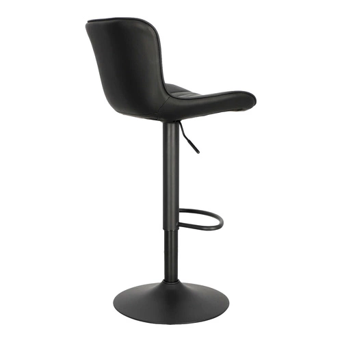 Hoker Tessa czarny nowoczesny z oparciem, regulowany, obrotowy do kuchni i wyspy, ekoskóra Intesi