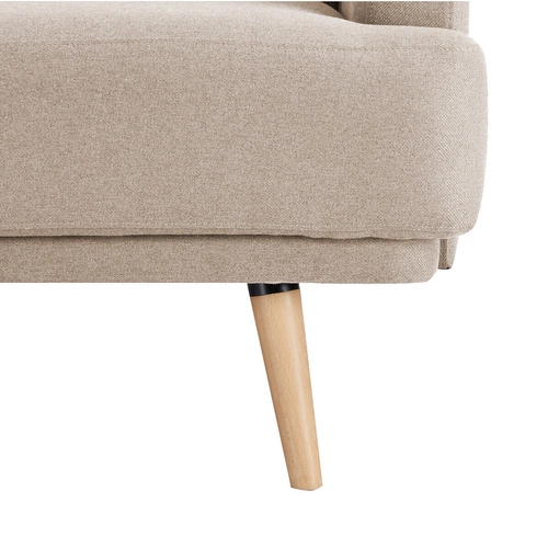 Sofa rozkładana Jack beżowa 3 osobowa z funkcją spania do salonu welurowa Atmosphera