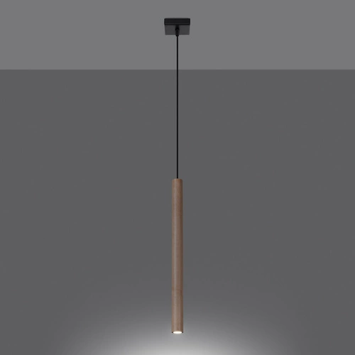 Nowoczesna lampa wisząca Pastelo drewno do salonu i jadalni SOLLUX LIGHTING 120 cm