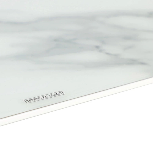 Stolik kawowy Pista prostokątny biały szklany glamour do salonu Intesi 120x60 cm