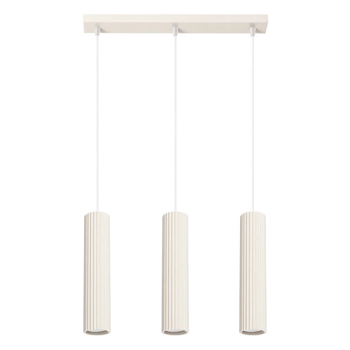 Lampa wisząca Karbon 3-punktowa beżowa regulowana do salonu i nad stół minimalistyczna