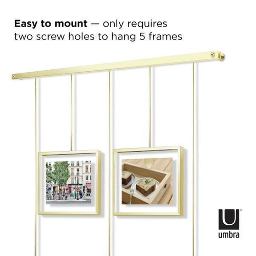 Ramka na zdjęcia wisząca Exhibit złota skandynawska multiramka Umbra na ścianę 10x15 13x18