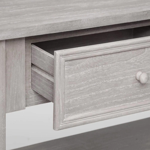 Konsola Charme skandynawska z szufladami i półkami do przedpokoju lub sypialni, drewno bielone