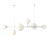 Lampa wisząca Dione 6 biała szklana nowoczesna do salonu i jadalni nad stół