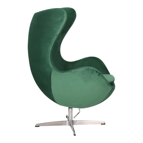 Fotel Jajo Velvet zielony obrotowy do salonu welurowy D2.DESIGN inspirowany Egg