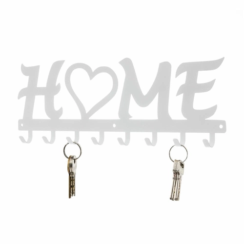 Wieszak ścienny Home biały Intesi nowoczesny do przedpokoju na kurtki i klucze