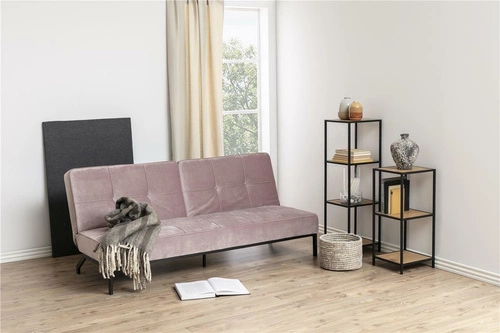 Regał metalowy Seaford VI czarny na książki do salonu i biura nowoczesny 119,5 cm Actona