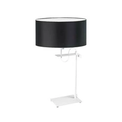 Lampka ALASKA abażur czarny stelaż biały