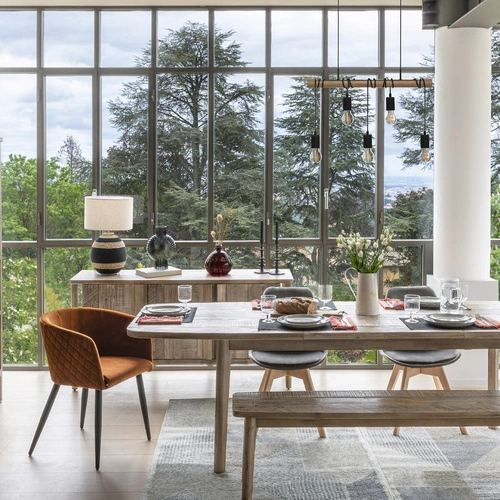 Ławka drewniana do jadalni i przedpokoju Banila Atmosphera z drewna akacjowego naturalna 150 cm