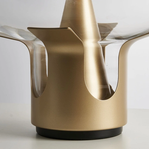 Lampa stołowa FATA nowoczesna szklana transparentna złota 35 cm do salonu i sypialni