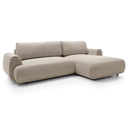 Narożnik z funkcją spania prawy Ljung nowoczesny beżowy z pojemnikiem do salonu Intesi