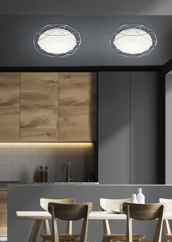 Plafon sufitowy LED Sven 43 cm chrom nowoczesny do salonu i kuchni CANDELLUX