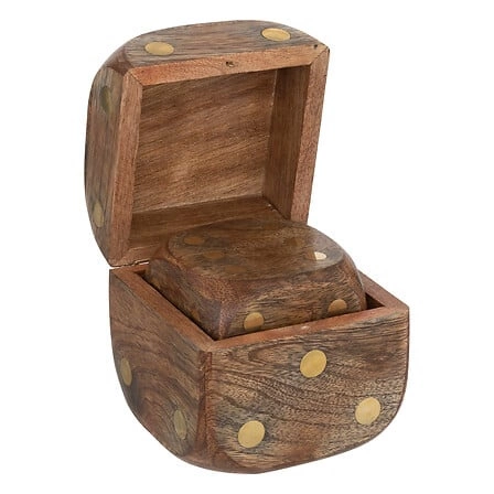 Zestaw 3 kostek dekoracyjnych Roger       drewno mango