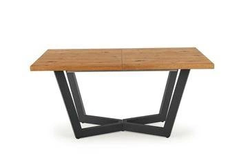 Stół rozkładany do jadalni Silva nowoczesny loft jasny dąb czarne nogi 160-250 cm Intesi
