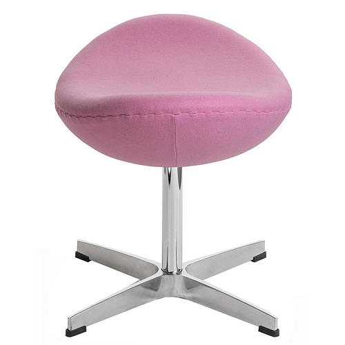 Podnóżek Jajo różowy kaszmir Premium D2.DESIGN obrotowy podnóżek tapicerowany do salonu glamour