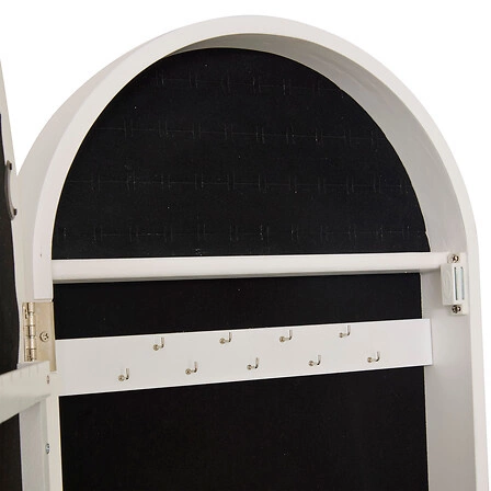 Lustro stojące Emily białe z organizerem na biżuterię do sypialni 145 cm Atmosphera