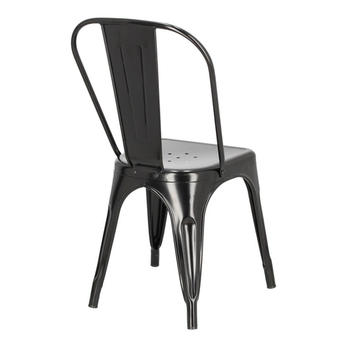Krzesło metalowe Paris czarne inspirowane Tolix do jadalni i kuchni styl industrialny