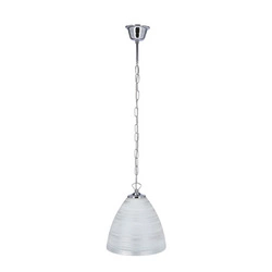 Lampa wisząca Scordia chromowy 1x60W E27 klosz biały+srebrny