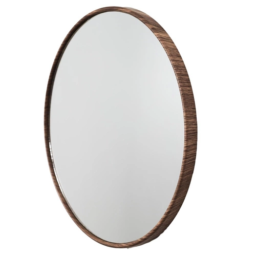 Zestaw 3 okrągłych luster wiszących Toronto orzech 26cm do przedpokoju i salonu