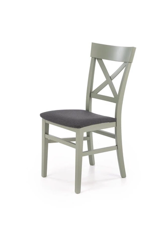 Krzesło drewniane Tutti Intesi do jadalni i salonu nowoczesne tapicerowane zielone