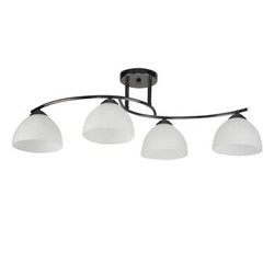 Lampa sufitowa Gracja klasyczna szklana biała 4-punktowa do salonu i kuchni