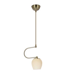 Lampa wisząca Serano patynowy 1x60W E27 klosz kremowy