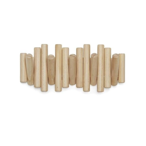 Umbra Picket drewniany wieszak ścienny do przedpokoju skandynawski naturalny 37 cm