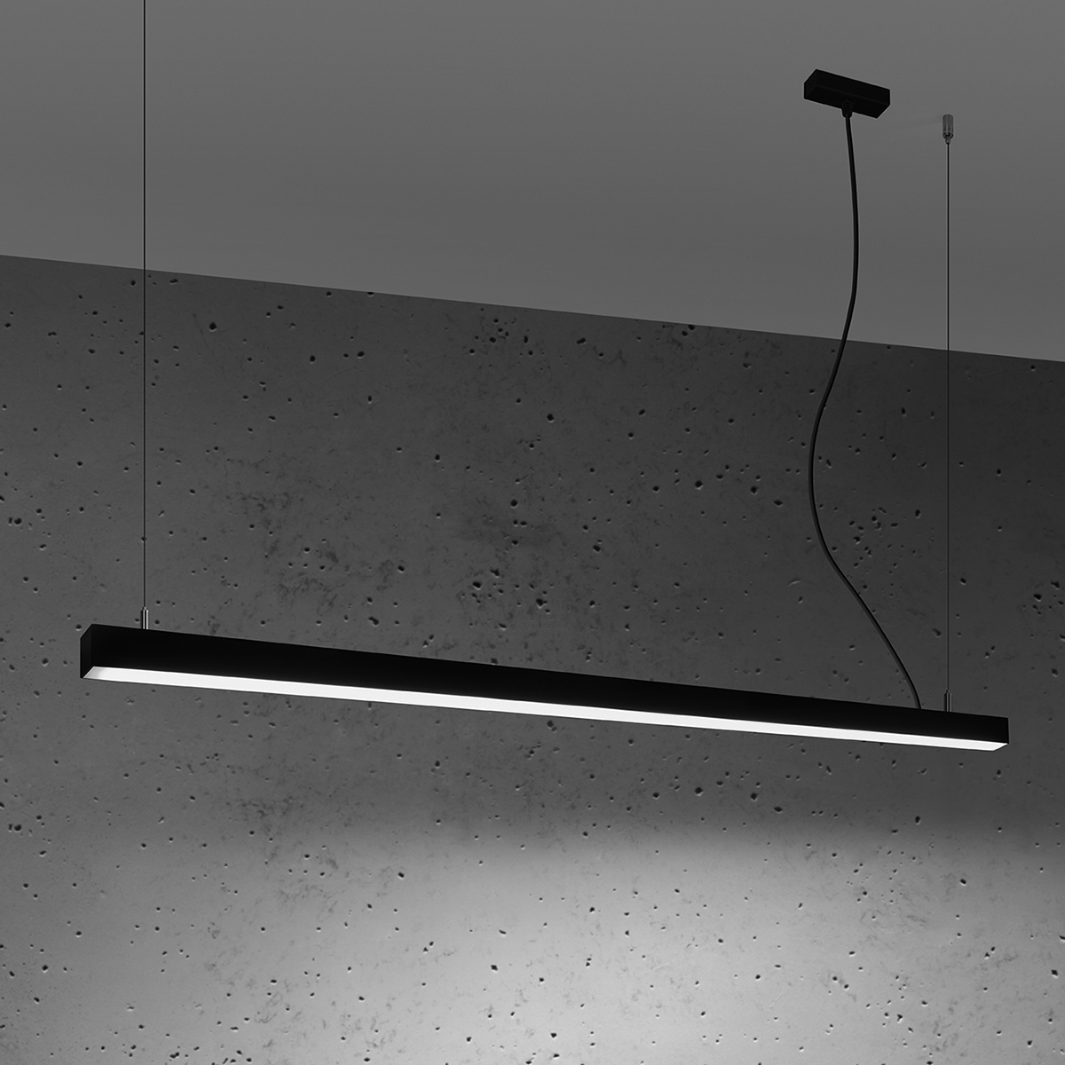 Lampa wisząca LED Pinne 150 czarna nowoczesna nad stół do kuchni i jadalni