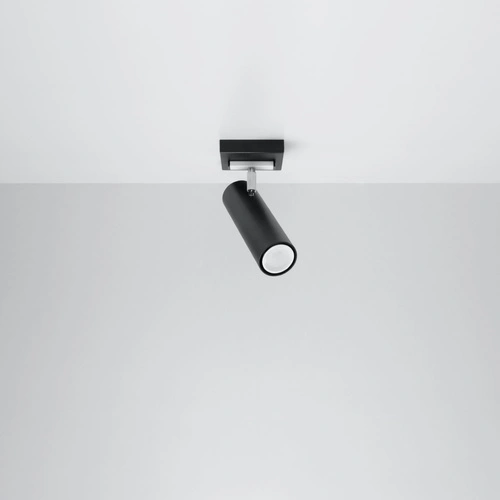 Plafon sufitowy czarny DIREZIONE nowoczesny metalowy do salonu, kuchni lub sypialni