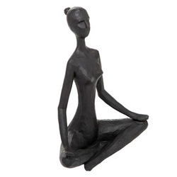 Figurka dekoracyjna Yoga Atmosphera czarna nowoczesna do salonu lub sypialni 22 cm