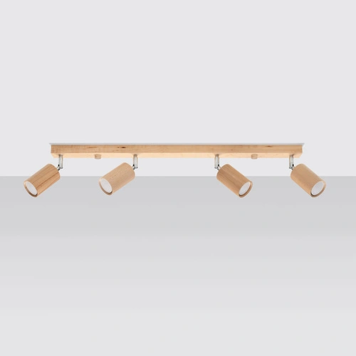 Plafon sufitowy BERG 4 naturalne drewno nowoczesny do salonu i kuchni Sollux Lighting
