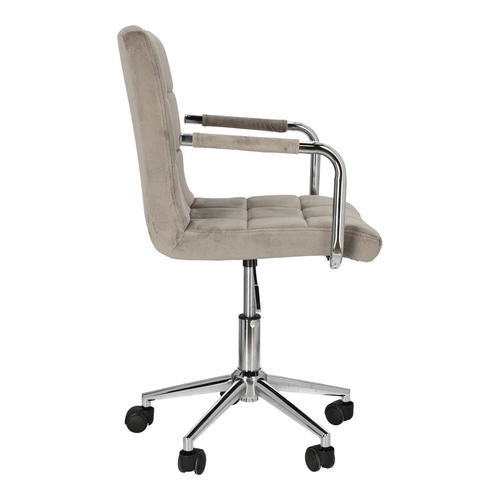 Fotel biurowy ergonomiczny Cosmo Arm szary welurowy obrotowy z podłokietnikami do biura