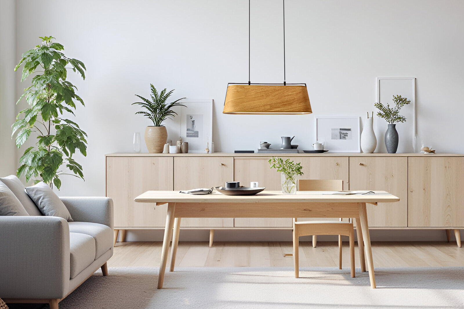Lampa wisząca Milbury czarny 2x40W E27 abażur żółty