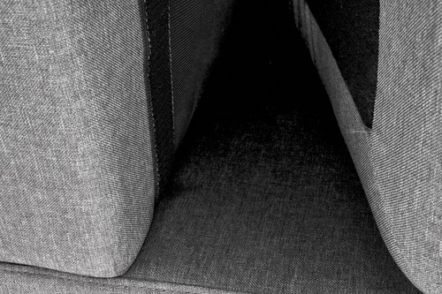 Sofa nierozkładana Kahs popielaty z podnóżkiem nowoczesna tkaninowa do salonu Intesi