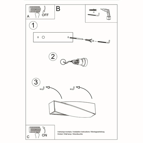 Kinkiet ścienny SIGMA MINI Sollux biały nowoczesny ceramiczny do salonu i sypialni 35 cm