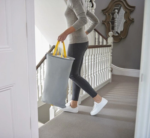 Joseph Joseph Tota nowoczesny kosz na pranie 60l dwukomorowy do łazienki szary