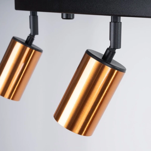 Plafon sufitowy WINX 4L czarny miedź nowoczesny do salonu i sypialni SOLLUX LIGHTING