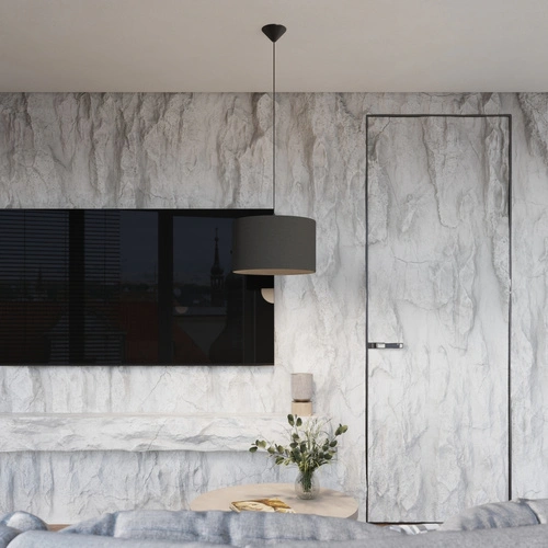 Lampa wisząca czarna NOVA 30 minimalistyczna z tkaniny do salonu regulowana wysokość