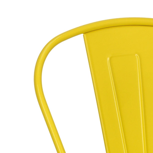 Krzesło metalowe Paris żółte inspirowane Tolix do jadalni i kuchni industrialne D2.DESIGN