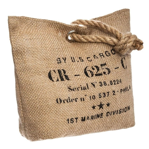 Stoper do drzwi Lotf Atmosphera jutowy z nadrukiem vintage do wnętrz boho i skandynawskich