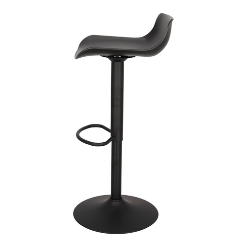 Hoker regulowany z oparciem Simplet Bar One czarny mat, nowoczesny obrotowy do kuchni i wyspy