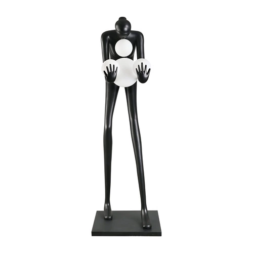 Lampa stojąca do salonu WOMAN-2 BLACK czarna nowoczesna Step into Design 190 cm