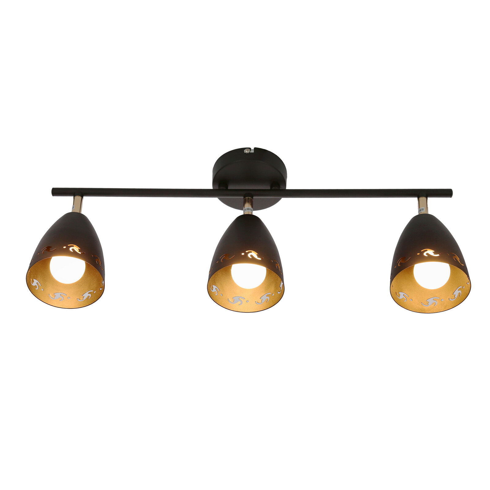 Nowoczesna czarna lampa sufitowa Coty 3-punktowa regulowana do salonu i jadalni