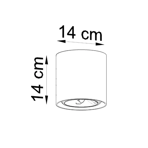 Plafon sufitowy betonowy CULLO 140 szary nowoczesny do salonu i sypialni Sollux