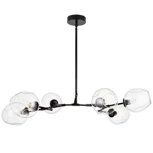 Lampa wisząca MODERN ORCHID-6 czarna szklana do salonu 130 cm regulowana