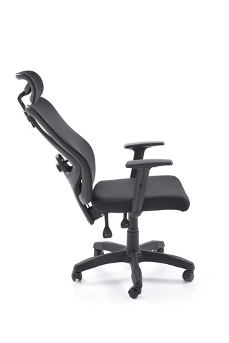 Fotel biurowy ergonomiczny obrotowy Scienne czarny z zagłówkiem i regulacją Intesi