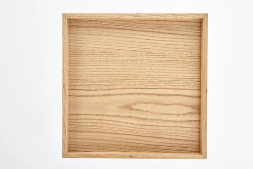 Stolik kawowy kwadratowy Vaya loftowy dąb naturalny czarny metal do salonu 42x42 cm