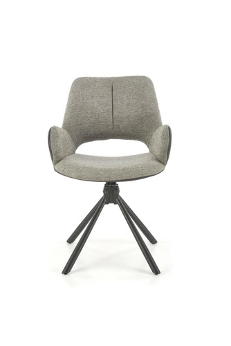 Krzesło obrotowe Odette szare tapicerowane do biura i gabinetu nowoczesne z podłokietnikami Intesi