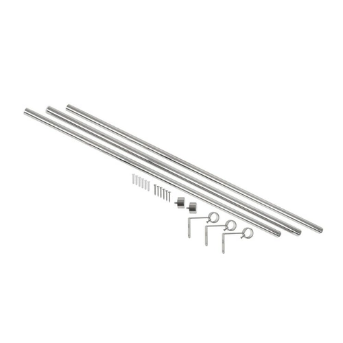 Karnisz pojedynczy Umbra Cappa regulowany 168-305 cm nikiel do salonu nowoczesny